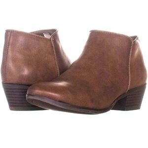 NIB STYLE & COMPANY Brown Wileyy Almond Toe Block Heel Zip-up Booties 11 M